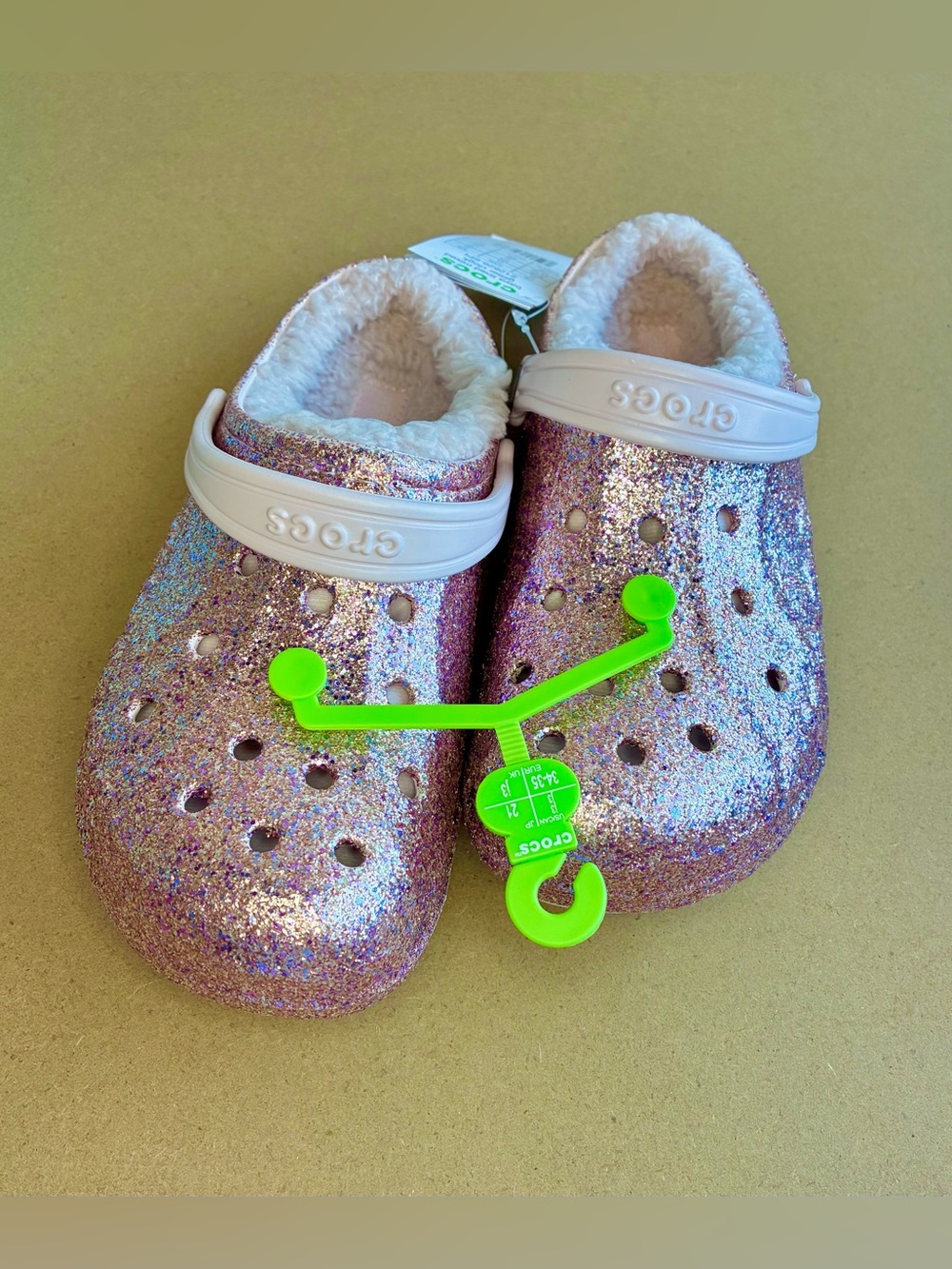 CROCS Baya Glitter Lined Clogs Girls 3